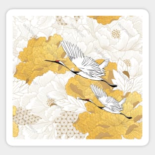 Flying crane bird pattern Sticker